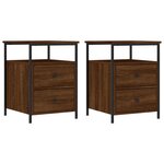 vidaXL Tables de chevet 2 Pièces chêne marron 44x45x60 cm bois ingénierie
