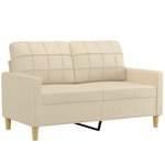 vidaXL Ensemble de canapés 3 Pièces avec coussins Crème Tissu