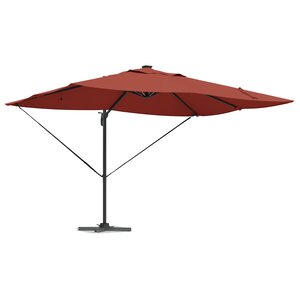 vidaXL Parasol déporté Roma avec LEDs Terracotta 352x251x265 cm Aluminium
