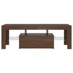 vidaXL Meuble TV avec lumières LED chêne marron 120x35x40 cm