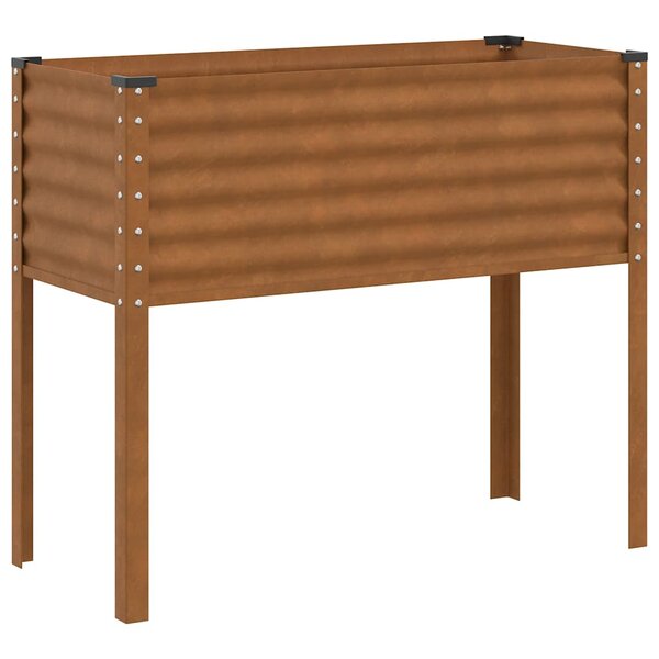 vidaXL Jardinière de jardin 100 x 45 x 90 cm Acier patiné