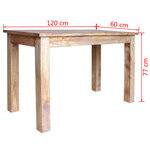 vidaXL Table à manger Bois de récupération 120x60x77 cm