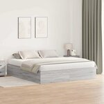 vidaXL Cadre de lit Sonoma gris 200 x 200 x 31 5 cm Bois d'ingénierie
