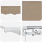 vidaXL Auvent Rétractable Beige 250 x 200 cm Polyester  Aluminium
