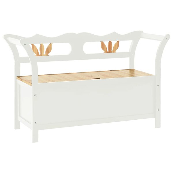 vidaXL Banc Blanc 107x45x75 5 cm Bois de sapin solide