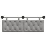 vidaXL Tête de lit suspendue Avec lumière LED Gris clair Velours