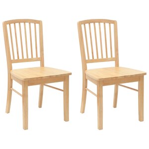 vidaXL Chaises de salle à manger 2 pc Bois de Caoutchouc Massif