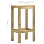 vidaXL Tabourets de bar de jardin lot de 2 Bois de pin imprégné