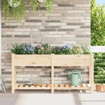 vidaXL Cache-pot de jardin avec étagère Beige 161.5 x 45 x 76.5 cm