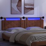 vidaXL Tête de lit suspendue Avec lumière LED Marron PU antique