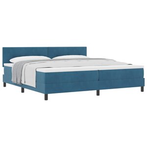 vidaXL Lit à ressorts avec tête de lit Bleu foncé 200 x 200 cm Velours