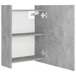 vidaXL Armoire à miroir de salle de bain Gris béton Bois d’ingénierie