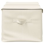 vidaXL Boîtes de rangement 2 Pièces Tissu 50x30x25 cm Crème