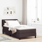 vidaXL Lit boxspring avec matelas Marron foncé 90 x 200 cm tissu