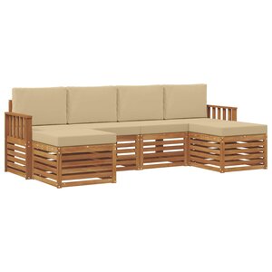 vidaXL Ensembles de canapés avec coussin 6 Pièces Naturel et Beige