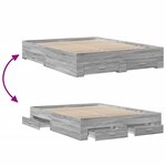 vidaXL Cadre de lit avec tiroirs sans matelas sonoma gris 160x200 cm
