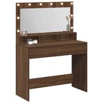 vidaXL Table de Toilette avec étagère Chêne brun 100 x 41 x 135 cm