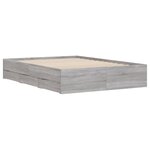 vidaXL Cadre de lit avec tiroirs sans matelas sonoma gris 120x200 cm