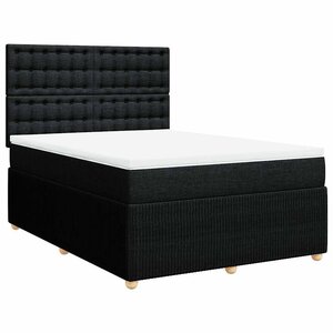 vidaXL Sommier à lattes de lit avec matelas Noir 160x200 cm Tissu