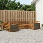 vidaXL Ensemble de canapés d'extérieur 6 Pièces Naturel