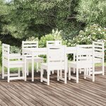 vidaXL Ensemble à dîner de jardin 7 Pièces blanc bois massif de pin