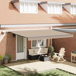 vidaXL Auvent Rétractable Beige 450 × 350 cm tissu