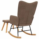 vidaXL Chaise à bascule avec tabouret Marron Tissu