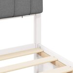 vidaXL Cadre de lit avec tête de lit rembourrée Gris clair 90 x 190 cm