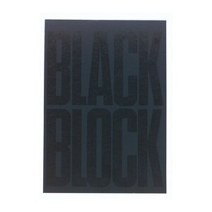 Bloc Black Block 29 7x21cm - Papier Jaune Quadrillé 5x5 - 70 Feuillets - Noir - X 5 - Exacompta