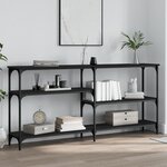 vidaXL Table console noir 160x29x75 cm Bois d'ingénierie