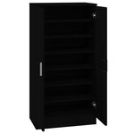 vidaXL Armoire à chaussures Noir 55x35x108 cm Bois d'ingénierie