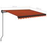 vidaXL Auvent automatique capteur de vent LED 3 5x2 5 m Orange marron
