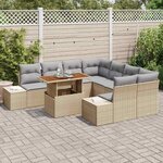 vidaXL Ensemble de salle à manger pour jardin 9 Pièces Beige et gris