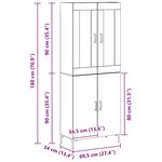 vidaXL Buffet avec armoire murale en chêne noir en bois aggloméré