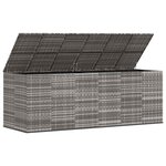 vidaXL Boîte à coussins de jardin Résine tressée 291x100 5x104 cm Gris