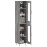 vidaXL Buffet haut Sonoma gris 34 5x34x180 cm Bois d'ingénierie