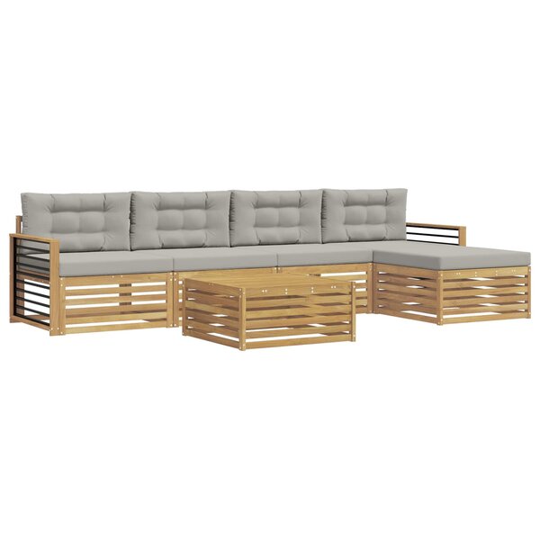 vidaXL Ensemble de canapés d'extérieur 7 pc Blanc et gris clair