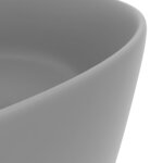 vidaXL Lavabo rond de luxe Gris clair mat 40x15 cm Céramique