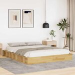 vidaXL Cadre de lit sans matelas 140x190 cm bois massif de chêne