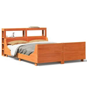 vidaXL Cadre de lit sans matelas cire marron 120x200cm bois pin massif