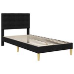 vidaXL Cadre de lit avec matelas Noir 90 x 190 cm Tissu