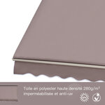 Store banne manuel inclinaison réglable aluminium polyester imperméabilisé 70L x 180l cm taupe clair