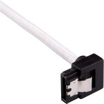 CORSAIR Câble gainé Premium SATA 6Gbps Blanc 30cm 90° - (CC-8900279)