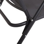 Bain de soleil pliable transat inclinable 5 positions chaise longue grand confort avec accoudoirs dim. 152L x 65l x 100H cm métal époxy textilène gris