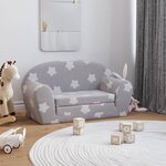 vidaXL Canapé-lit pour enfants 2 places gris clair avec étoiles