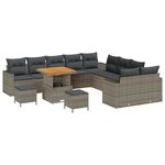 vidaXL Ensemble de canapé de jardin 13 Pièces Gris polyrotin
