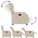 vidaXL Fauteuil inclinable électrique beige tissu microfibre