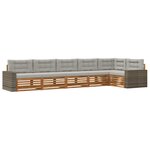 vidaXL Ensemble de canapés d'extérieur 6 Pièces Naturel et gris clair