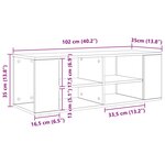 vidaXL Meuble TV mural Chêne noir 102 x 35 x 35 cm Bois d'ingénierie