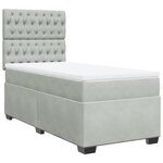 vidaXL Sommier à lattes de lit et matelas Gris clair 90x190 cm Velours
